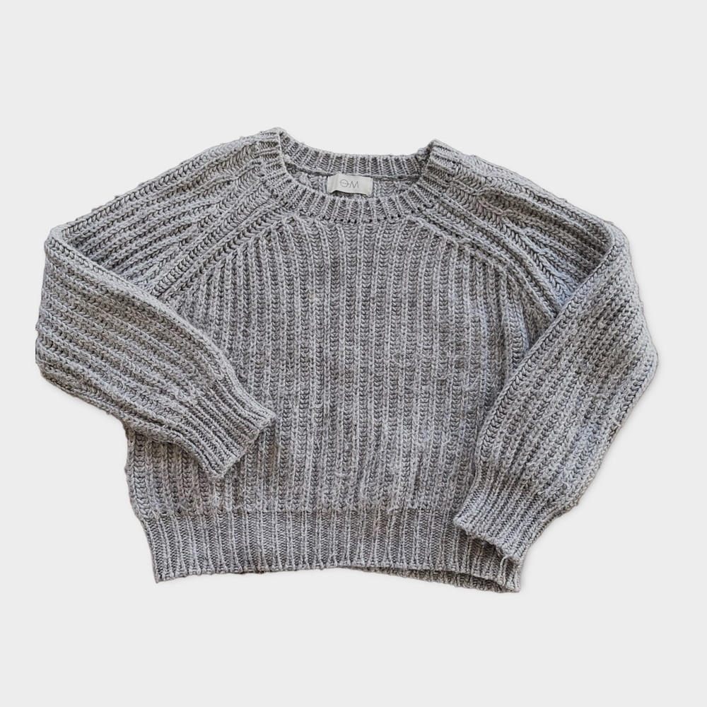 Thick Chunky Long Sleeve Sweater (Grey) | Medium